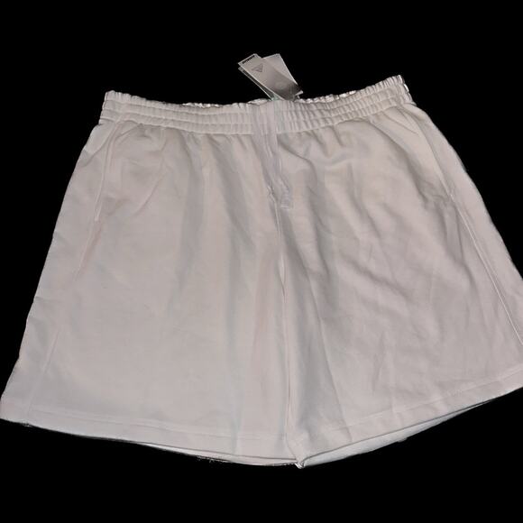 ADIDAS Shorts Mens White Q2 French Terry Fleece - Picture 1 of 7